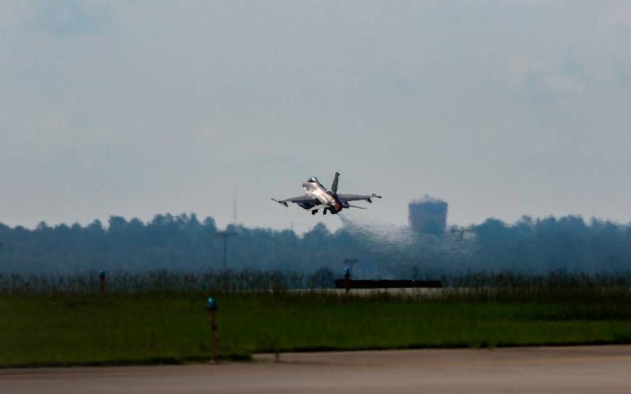 The 169th Fighter Wing of the South Carolina Air National Guard is temporarily stationed at the Columbia Metropolitan Airport while renovations take place at their home at McEntire Joint National Guard Base.