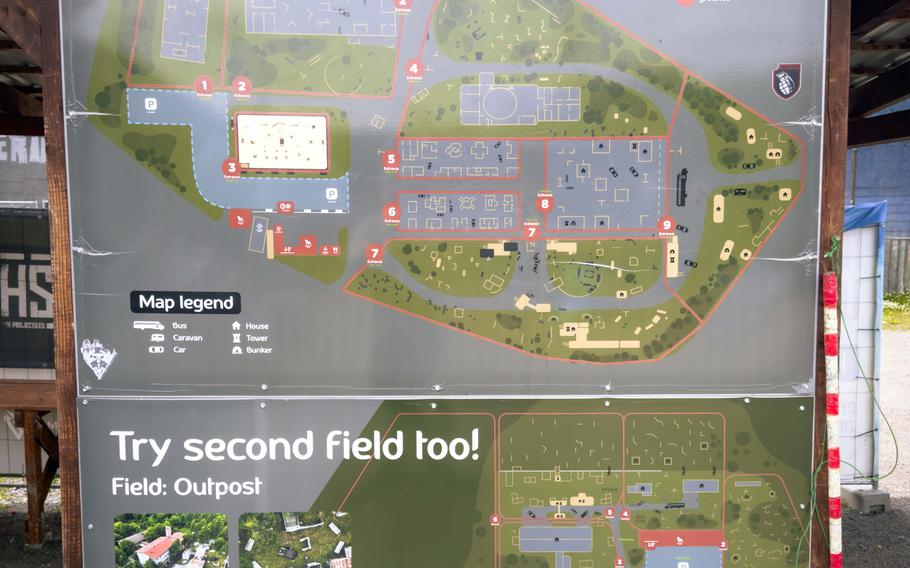 Maps showing where paintball can be played.