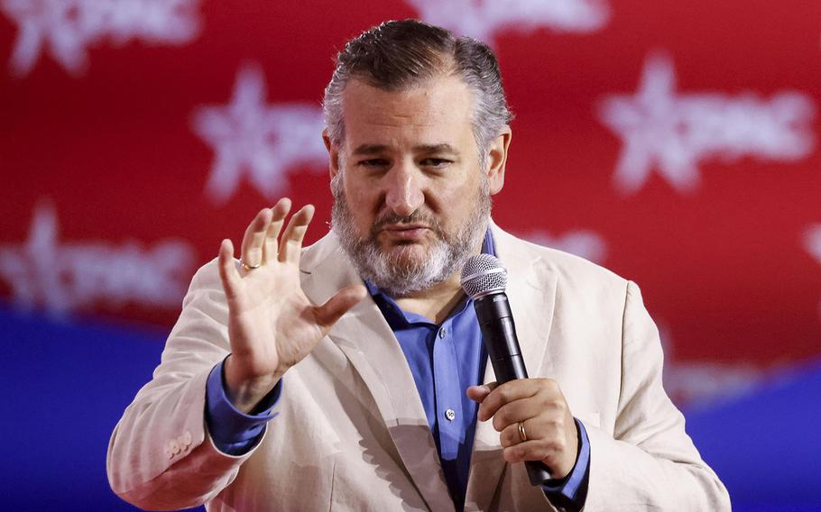 U.S. Sen. Ted Cruz, R-Texas, speaks at the Conservative Political Action Conference in Dallas on Aug. 5, 2022. 