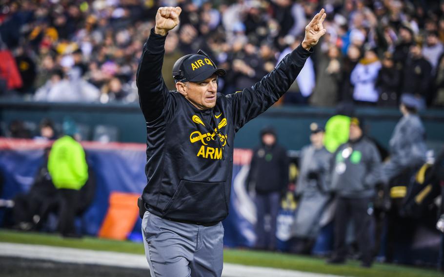 Army head coach Jeff Monken during the 2019 Army-Navy Game in Philadelphia.