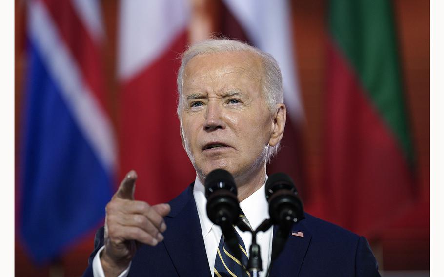 President Joe Biden speaks during an event in Washington, D.C., on July 9, 2024.