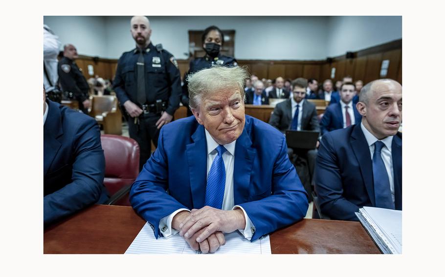 Former President Donald Trump attends trial at Manhattan Criminal Court on May 20, 2024, in New York.