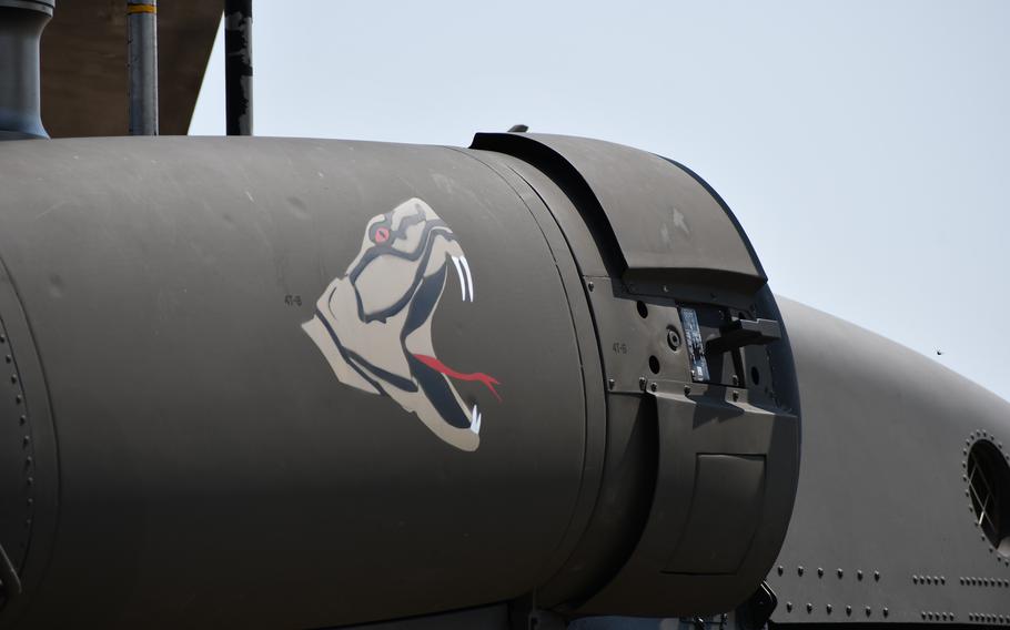 A viper logo on a black helicopter.