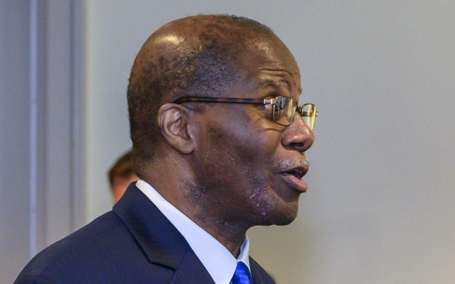 Under Secretary of Defense for Intelligence and Security Ronald Moultrie attends a ceremony at the Pentagon in Washington, D.C., on June 1, 2021. 