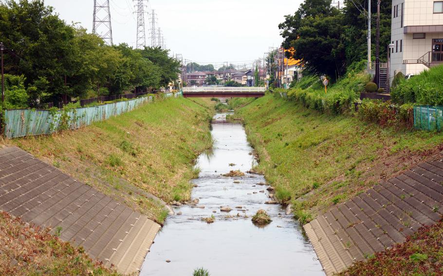 The Sakai River flows through Sagamihara, Japan, Monday, July 3, 2023.