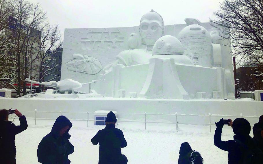 Star Wars characters and spacecraft were among the many sculptures at the 2019 Sapporo Snow Festival.