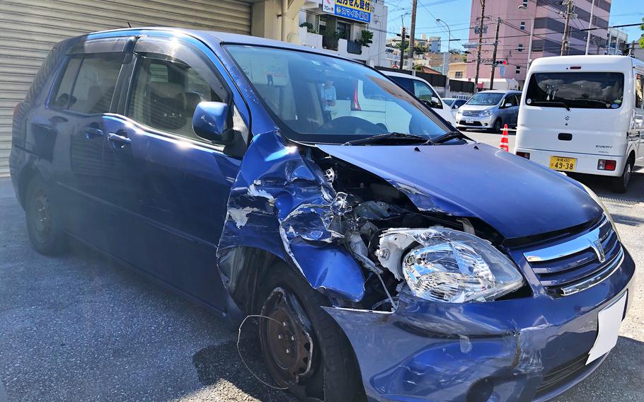 An Army and Air Force Exchange Service employee on Okinawa was arrested suspicion of drunken driving Saturday, Nov. 19, 2022, after his Toyota Raum jumped a highway median and struck another vehicle.