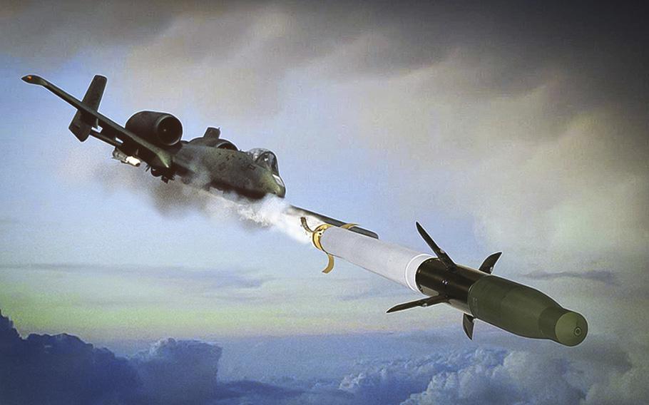 A photo illustration depicts an A-10 Thunderbolt II firing a laser-guided rocket. A bill introduced in Congress on Wednesday, May 17, 2023, would temporarily pause planned retirements of aging aircraft at Air National Guard bases around the country.