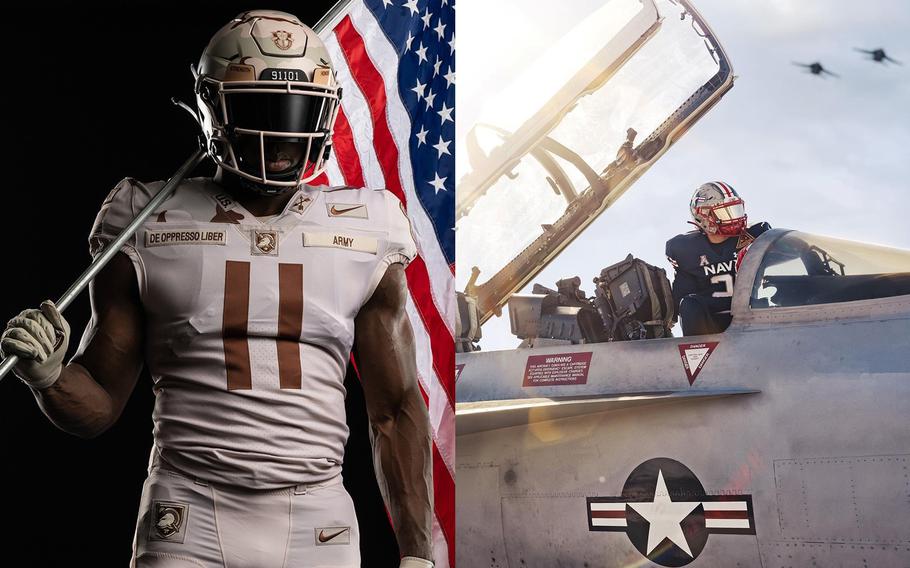 Images from the Army and Navy football Facebook pages ahead of the Dec. 11, 2021, Army-Navy game at MetLife Stadium in East Rutherford, N.J.