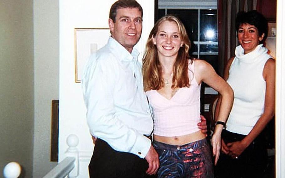 Jeffrey Epstein accuser Virginia Giuffre (formerly Roberts), says in a federal lawsuit that she was forced to have sex with Prince Andrew. Giuffre, then 17, is seen with Prince Andrew and Ghislaine Maxwell at Maxwell’s London townhouse in 2001.