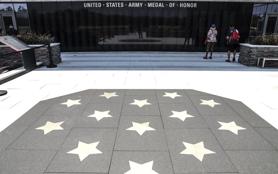 The Medal of Honor Garden at the National Museum of the United States Army on its reopening day, June 14, 2021.