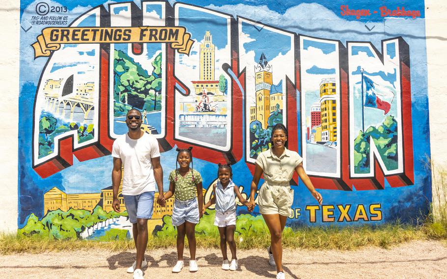 “Greetings From Austin” is one of Austin’s most iconic murals. 