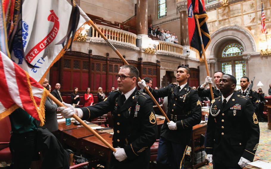 10th Mountain Division leadership filled the state Capitol in Albany, N.Y., Tuesday, May 30, 2023, for this year’s annual Fort Drum Day.