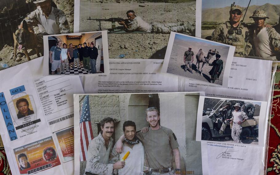 Photos and letters from the military collected by Abdul Rashid Shirzad.