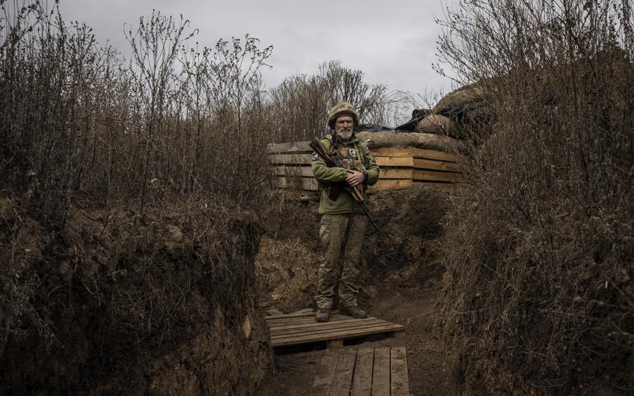 A Ukrainian soldier in the Kherson region.