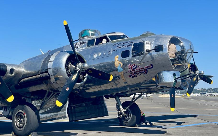 A vintage World War II bomber.