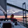 The boat Alliance entering the Narragansett Bay during a recent sunrise in Rhode Island. 