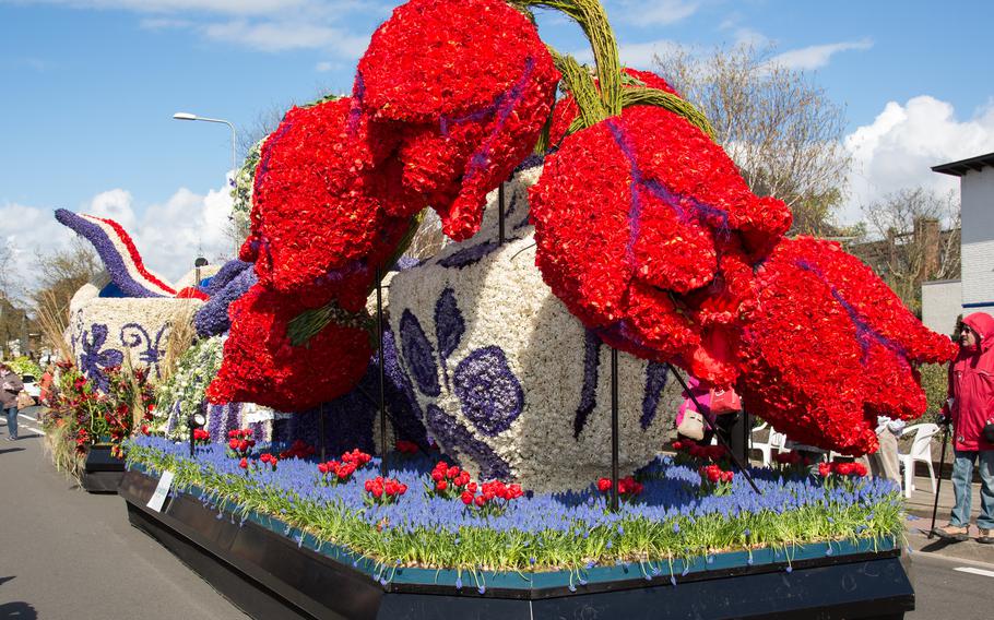 Bloemencorso’s flower-bedecked floats will travel down the streets of Leersum, Netherlands, on Aug. 19.
