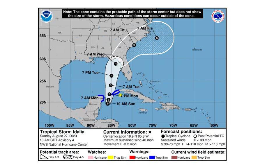 Track forecast for Idalia.