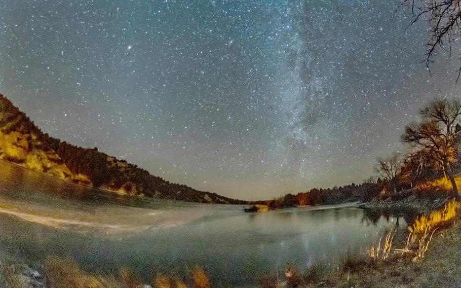 The Merritt Reservoir State Recreation Area in Nebraska at night; the state’s tourism board is in the process of applying for a dark sky designation for the spot. 