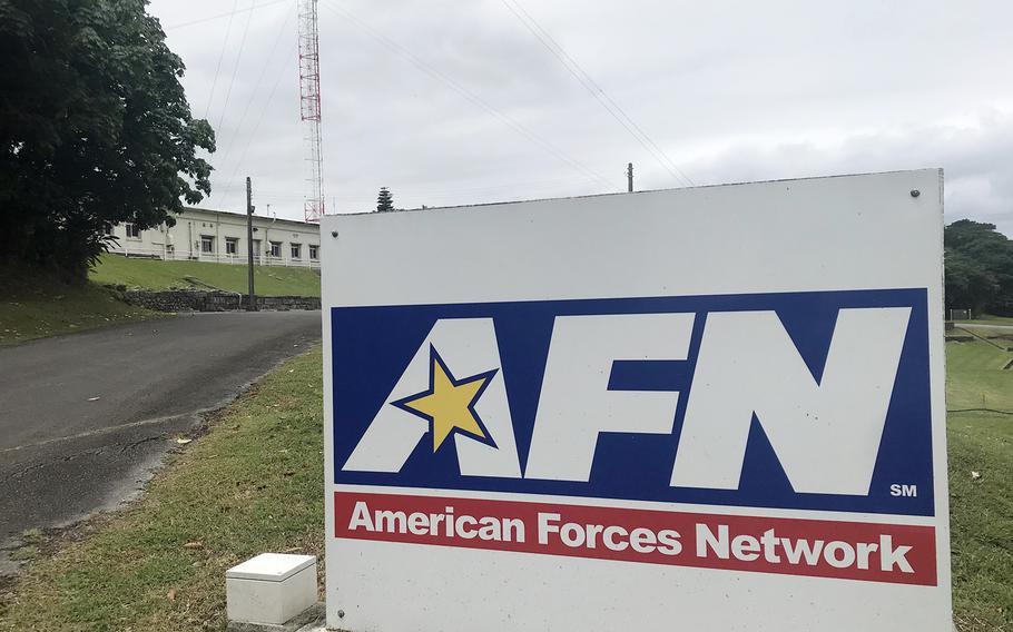 American Forces Network, atop a hill in the Plaza Housing area of Camp Foster, Okinawa, is pictured Wednesday, April 26, 2023. 