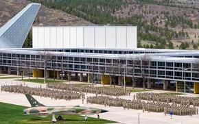 U.S. AIR FORCE ACADEMY, Colo. -- U.S. Air Force Academy cadets  form ranks and prepare to march towards Mitchell Hall during noon meal formation, April 30, 2024, at the Academy’s Terrazzo in Colorado Springs, Colo. This tradition dates back to the founding of the Academy, the tradition helps the Commandant and Squadron Commanders assess the current state of discipline among the Cadet Wing. (U.S Air Force Photo by Ray Bahner)