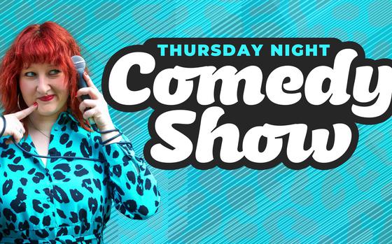 An advertisement for a comedy show.