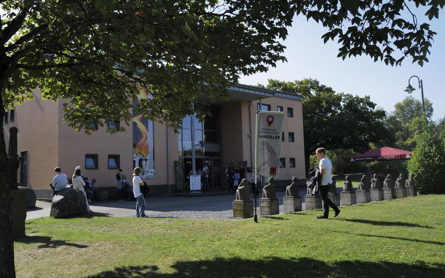 Visitors wait at the entrance of the Lava Dome for the start of their tour Sept. 21, 2024, in Mendig, Germany. The museum serves as an introduction to the geological wonders of the area, offering insight into the volcanic forces that shaped the region.