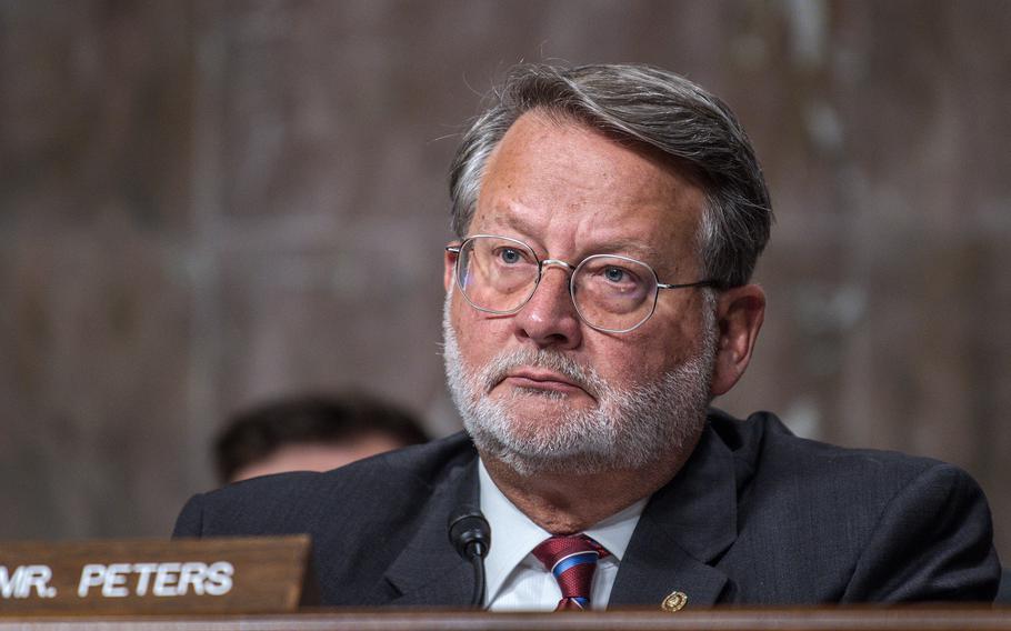 Sen. Gary Peters, D-Mich., attends a Senate Armed Services Committee hearing on July 11, 2023, on Capitol Hill in Washington, D.C.