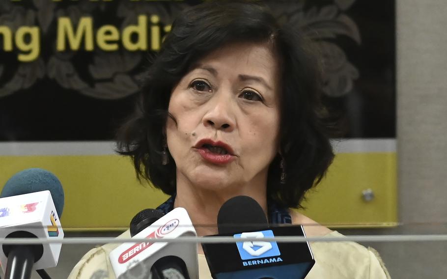 U.N. Secretary-General’s Special Envoy on Myanmar Noeleen Heyzer attends a press conference at the Parliament House in Kuala Lumpur, July 26, 2022.