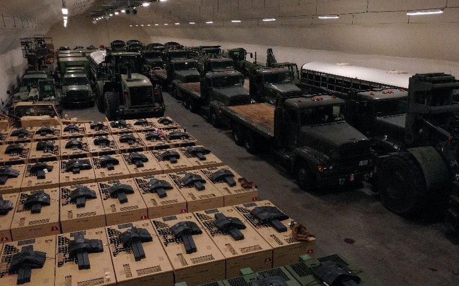 The U.S. Navy’s recently installed mobile hospital near Bogen Bay, Norway, has 150 beds and can be used in the cave network that houses it or taken to other places.