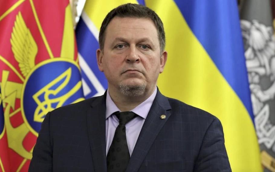 Deputy Defense Minister of Ukraine Viacheslav Shapovalov poses for a photo in Kyiv, Ukraine. Shapovalov resigned, local media reported Tuesday, Jan. 24, 2023, alleging his departure was linked to a scandal involving the purchase of food for the Ukrainian Armed Forces.