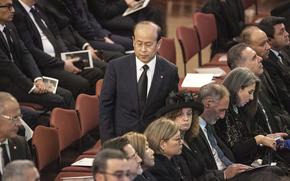 China's ambassador to Australia Xiao Qian attends the national memorial service to celebrate the life of Britain's Queen Elizabeth II in the Great Hall of Parliament House in Canberra, Australia, on Sept. 22, 2022. (STR/AFP/Getty Images/TNS)