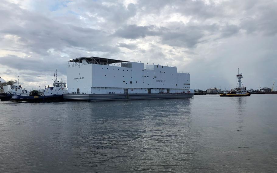 The Navy’s newest berthing barge, Auxiliary Personnel Lighter (APL) 67. 