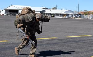 A U.S. Marine on a flightline.