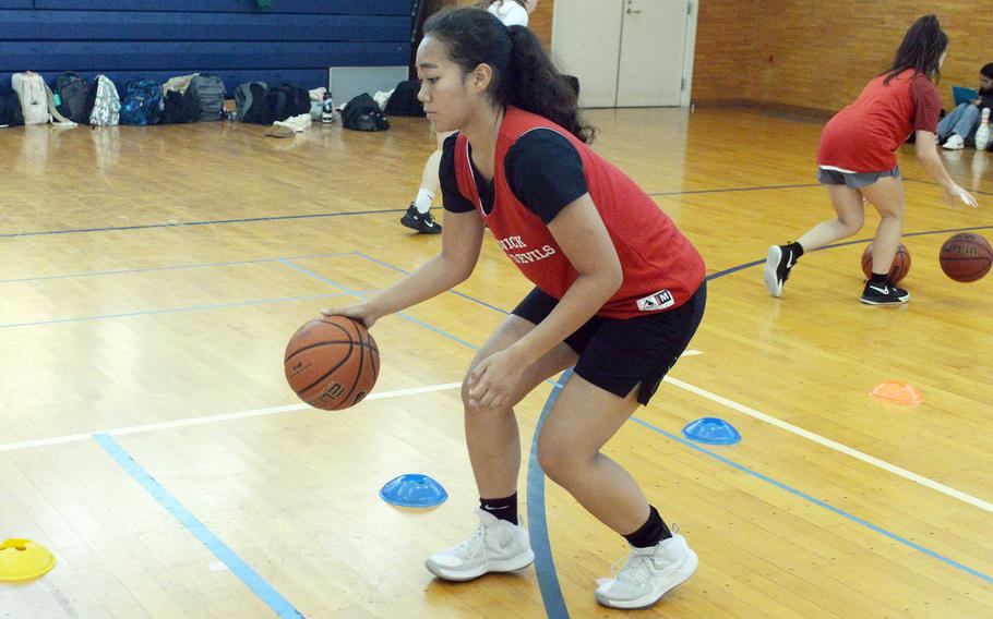 Kotone Turner, a senior, is one of three players returning to the defending Far East Division I champion Kinnick girls team.