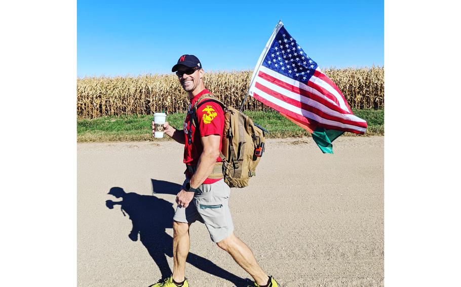 Marine veteran Bob Koenig in West Point, Neb., on Monday, Oct. 19, 2021.