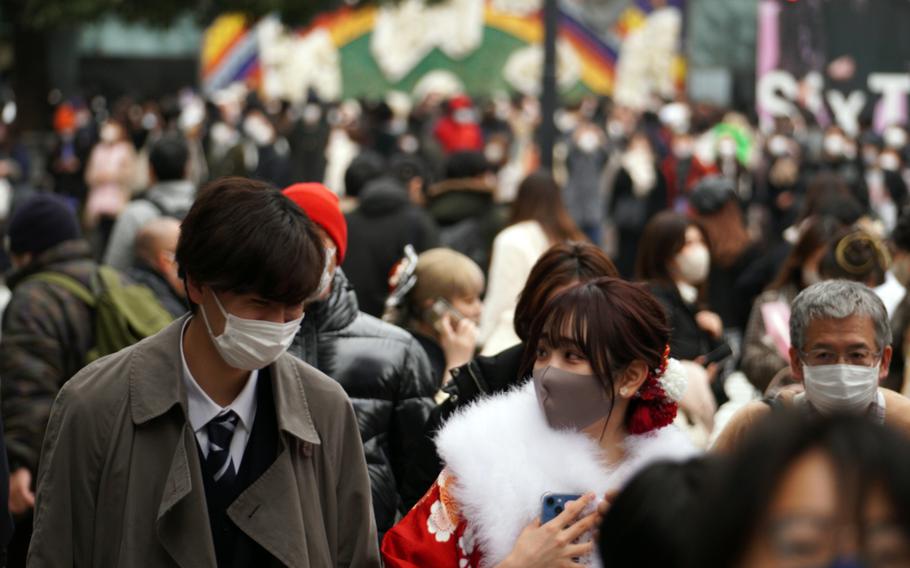 Tokyo confirmed another 3,124 people tested positive for the coronavirus on Thursday, Jan. 13, 2022, the most on one day since 3,097 on Sept. 2, 2021. 