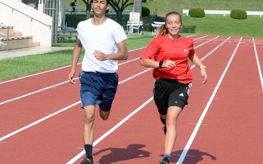 Gabriel Escalera and Aubrey Giles of Zama each finished third in Division II in last January's Far East virtual cross country meet.