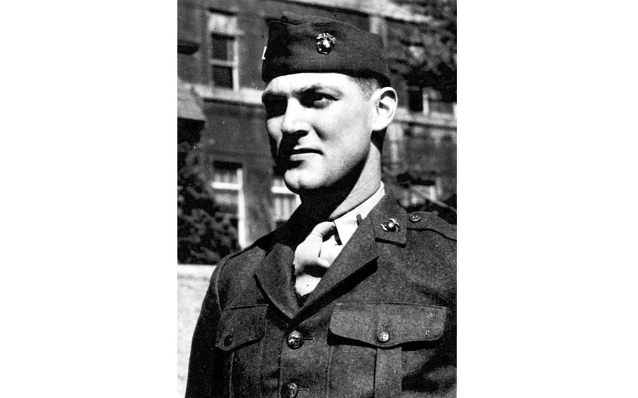 James E. Bassett III photographed while serving in the Marines in the 1940s. 