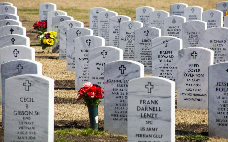 The Central Texas State Veterans Cemetery in Killeen, Texas, as seen here in 2019, is one of four veterans cemeteries run by the state. Officials began discussions in October of adding new cemeteries to the system, which has sparked a debate on the best way to fund the growth.
