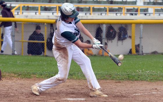 Kubasaki's Jacy Fisk tags one for a sacrifice fly in the bottom of the fourth.