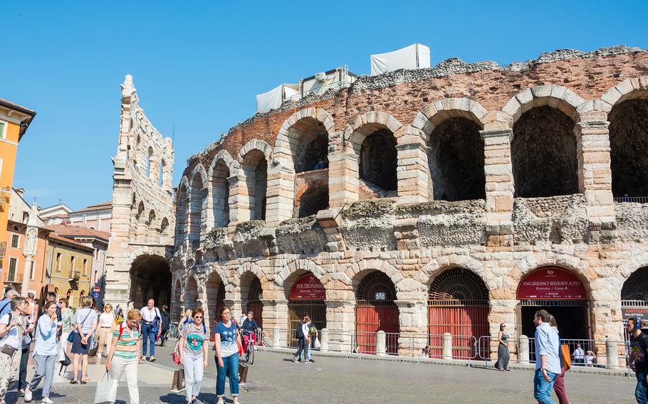 Italy’s ancient Arena di Verona amphitheater hosts an opera festival each summer. This year’s run begins June 13 and ends Sept. 6.