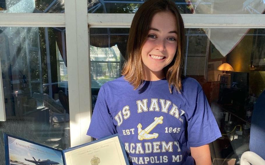Elizabeth Meyer, a four-time regional swimmer from Spruce Creek High School, is headed to Annapolis, Md.,, where she will attend the U.S. Naval Academy.