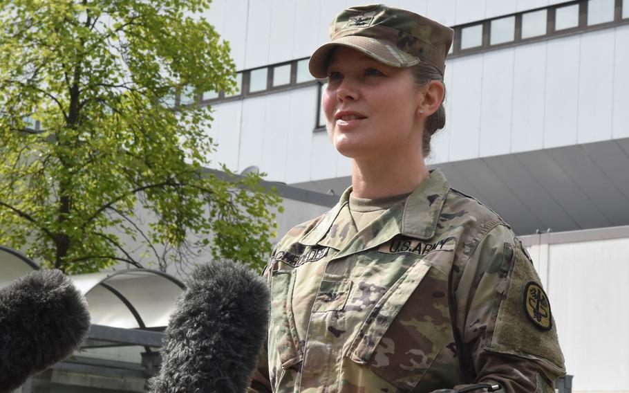 Army Col. Jodelie Schroeder, the chief nursing officer at Landstuhl Regional Medical Center, Germany, spoke Aug. 31, 2021, about the flood of emotions and pride she felt while caring for U.S. service members injured in the attack outside the airport in Kabul, Afghanistan, last week. 