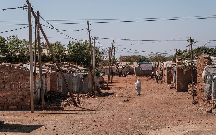 A general view of the Mai Aini Refugee camp, in Ethiopia, on January 30, 2021. The worsening conflict in Ethiopia is raising alarms in the White House and on Capitol Hill over humanitarian fallout. 