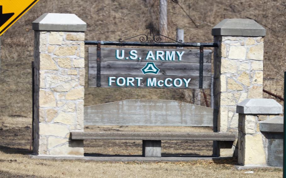 A Fort McCoy gate sign.