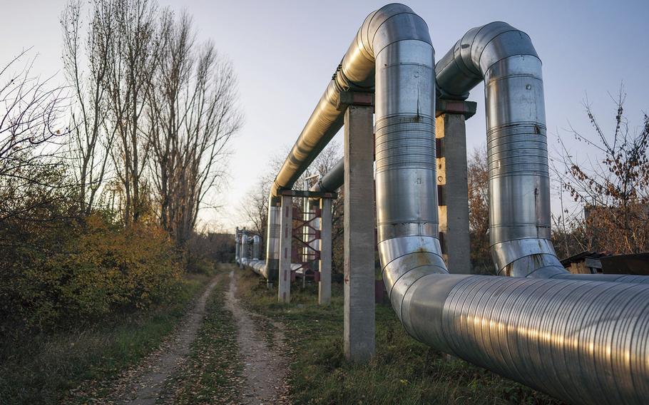 Heating pipes on the outskirts of Chisinau, Moldova.