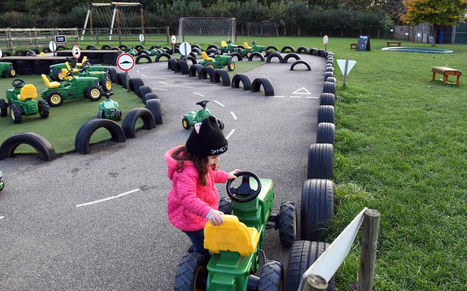 Church Farm Rare Breeds Centre in Stow Bardolph, England, provides plenty of activities for children, including a race course with toy tractors.