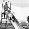 Children blow off steam at Green Park Housing Allex's rooftop playground in May 1962. Green Park, in western Tokyo, housed more than 2,000 people at a time between 1954 and 1973. 